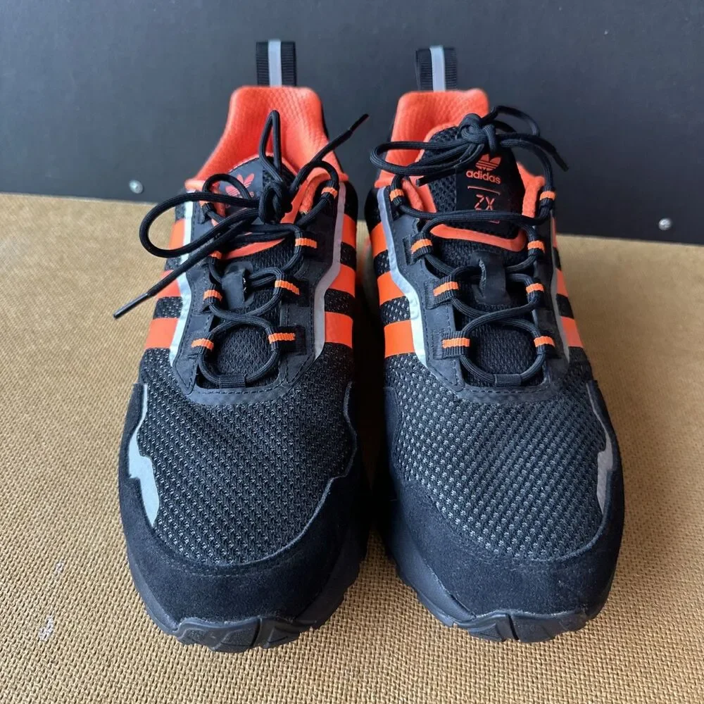 Adidas ZX 1K Boost Shoes Core Black-Solar Orange Silver H00428 Men’s Size 8
